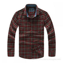 Single Breasted Pure Cotton Men's Versatile Check Shirt